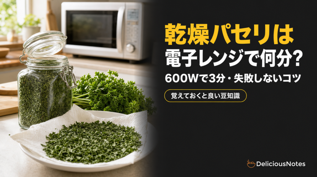 乾燥パセリは電子レンジで何分？600Wで3分・失敗しないコツ